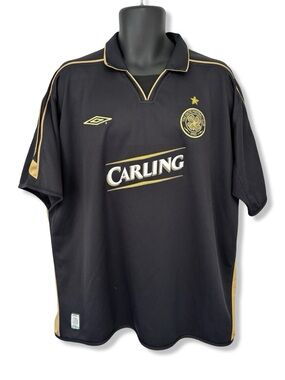 Vintage Umbro Black & Gold Celtic Team Soccer Jersey